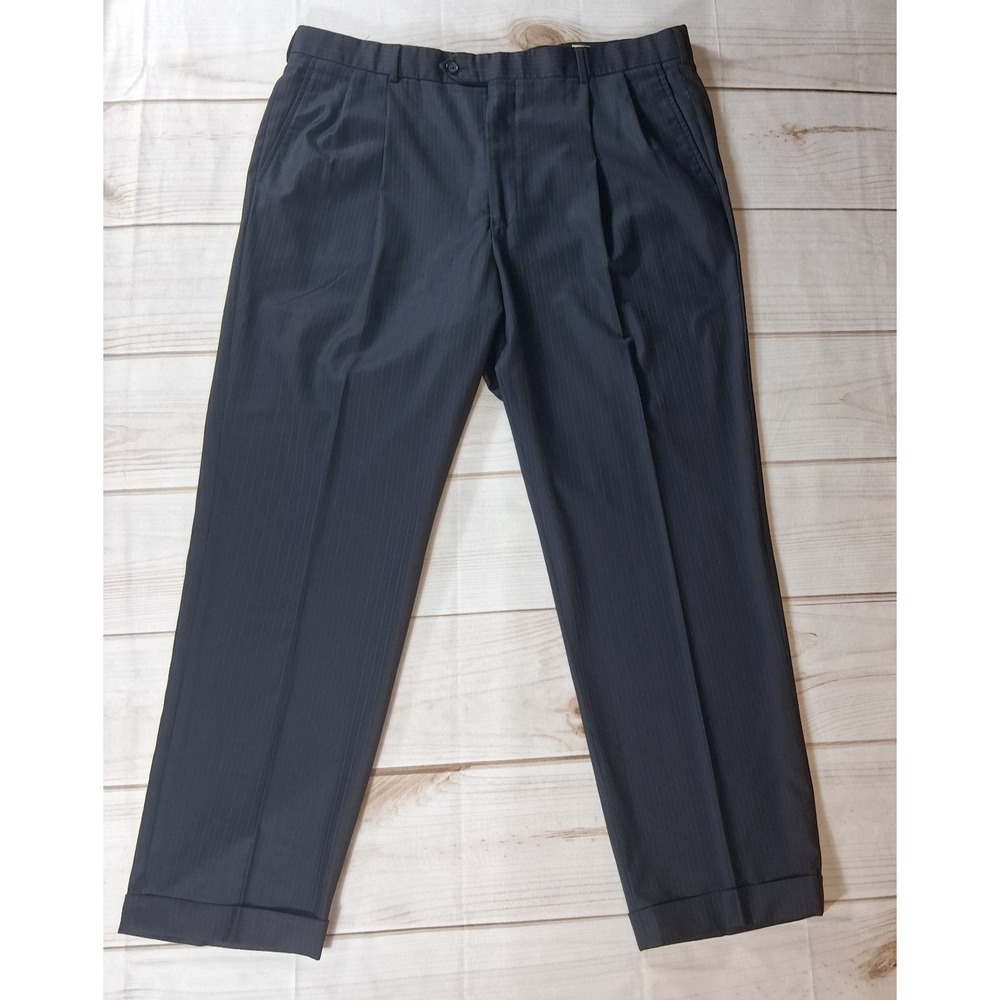 Brooks Brothers 1818 Madison Pinstripe Wool Dress Pants Mens 46R Made USA W41